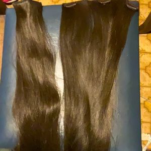 NWOT-Real Hair Extensions 20” Dark Brown